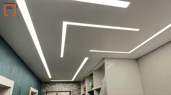 Стоимость сатинового потолка в кухне 12 м²