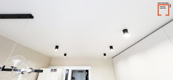 Потолок с накладными светильниками